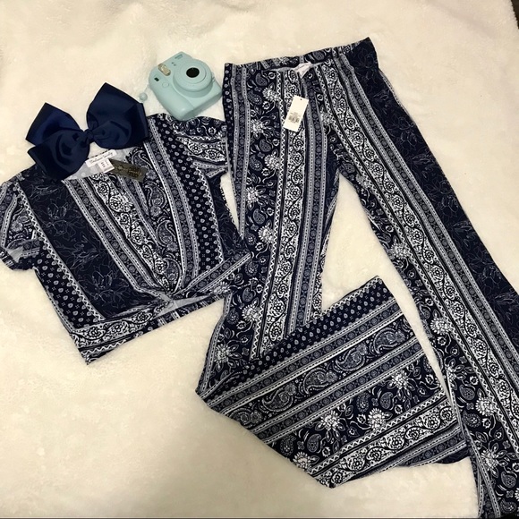 Streetwear Society Tops - 🔖NWT Boho Matching Crop Top and Flare Pants